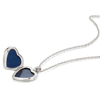Lapis Lazuli Modern Heart Locket – Solid Silver, 4 of 9