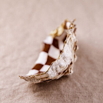 Hand Painted Brown Oyster Shell Trinket Dish, 5 of 5