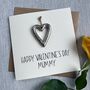 Personalised Hanging Heart Charm Valentine's Day Card, thumbnail 1 of 3