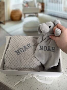 Personalised Baby Blanket And Elephant Comforter, 4 of 5