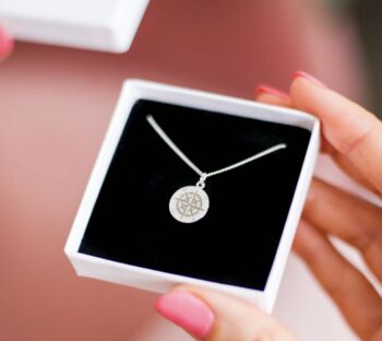 Graduation Gift Sterling Silver Compass Necklace, 4 of 10