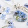 Forget Me Not And Feather Sterling Silver Necklace, thumbnail 3 of 4