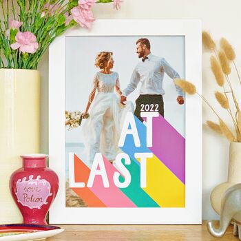 At Last Wedding Or Anniversary Personalised Print, 2 of 2