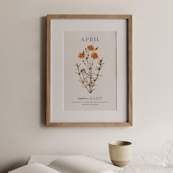 Birth Flower Wall Print 'Daisy' For April, 2 of 9