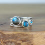 Storm Sterling Silver Stacking Rings With Labradorite, thumbnail 1 of 6