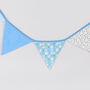 G Decor Blue And White Patterned Cloth Bunting, thumbnail 5 of 8