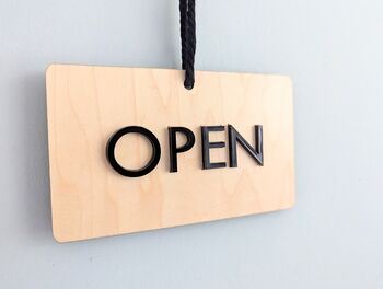 Open Closed Door Sign Shop Sign Wood 3D Acrylic Hanger, 3 of 7