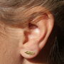 Feather Stud Earrings Gold Plated, thumbnail 3 of 4