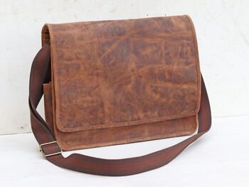 Deluxe Leather Messenger Bag, 3 of 12