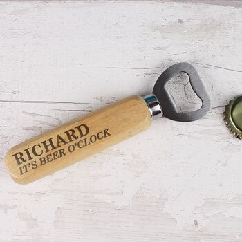 Personalised Wooden Bottle Opener, 2 of 3