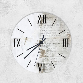 Dragonfly Script Neutral Sml Kitchen Clock, 5 of 5
