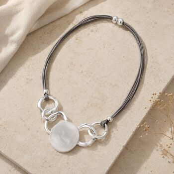 Eclipse Disc Link Magnetic Fastening Necklace, 2 of 5