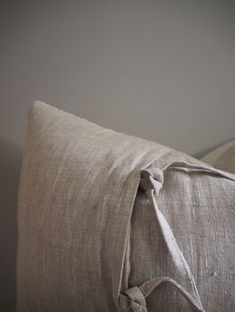 Charcoal Stripe Linen Scatter Cushion, 4 of 6