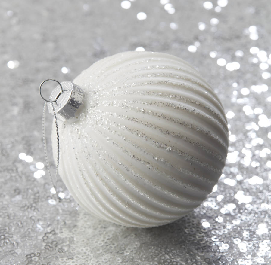 Embellished White Christmas Bauble By The Christmas Home