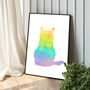Custom Pet Dog Cat Watercolour Silhouette Portrait, thumbnail 8 of 8