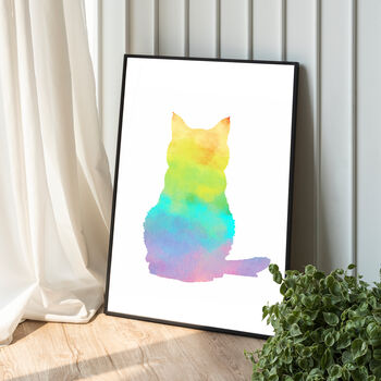 Custom Pet Dog Cat Watercolour Silhouette Portrait, 8 of 8
