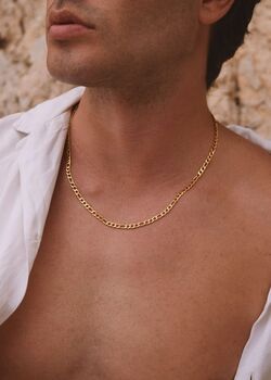 Figaro Chain Necklace 18 K Gold Plated, 6 of 7