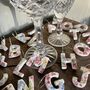 Porcelain Letter Wine Glass Charms, thumbnail 6 of 9
