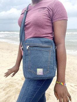 Upcycled Denim Cross Body Bag, 2 of 4