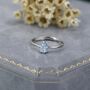 Sterling Silver Natural Blue Topaz Droplet Ring, thumbnail 7 of 12