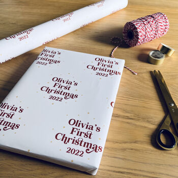 Personalised Babies First Christmas 2023 Wrapping Paper, 5 of 6