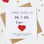 Personalised 3rd Anniversary Card With Leather Heart, thumbnail 7 of 7