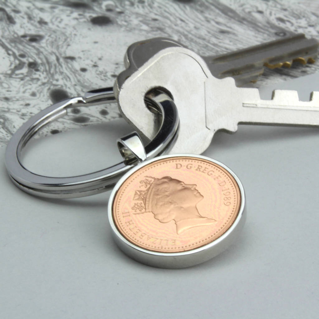 personalised 30th birthday one pence keyring by charlie boots ...