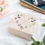 Personalised Small Wooden Floral Trinket Keepsake Box, thumbnail 2 of 3