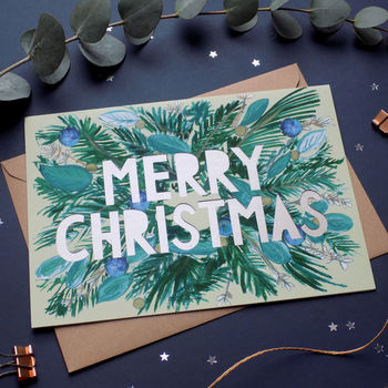 Metallic Floral Papercut Christmas Card Five Pack, 4 of 6