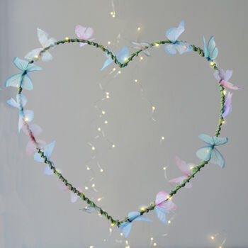 Butterfly Heart Light: Handmade LED Wall Decor Nursery And Bedroom, 2 of 6