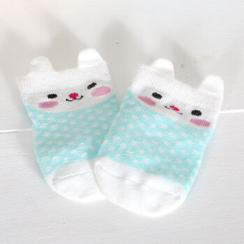 Organic Bunny Baby Socks, Personalised Gift Bag, 3 of 4