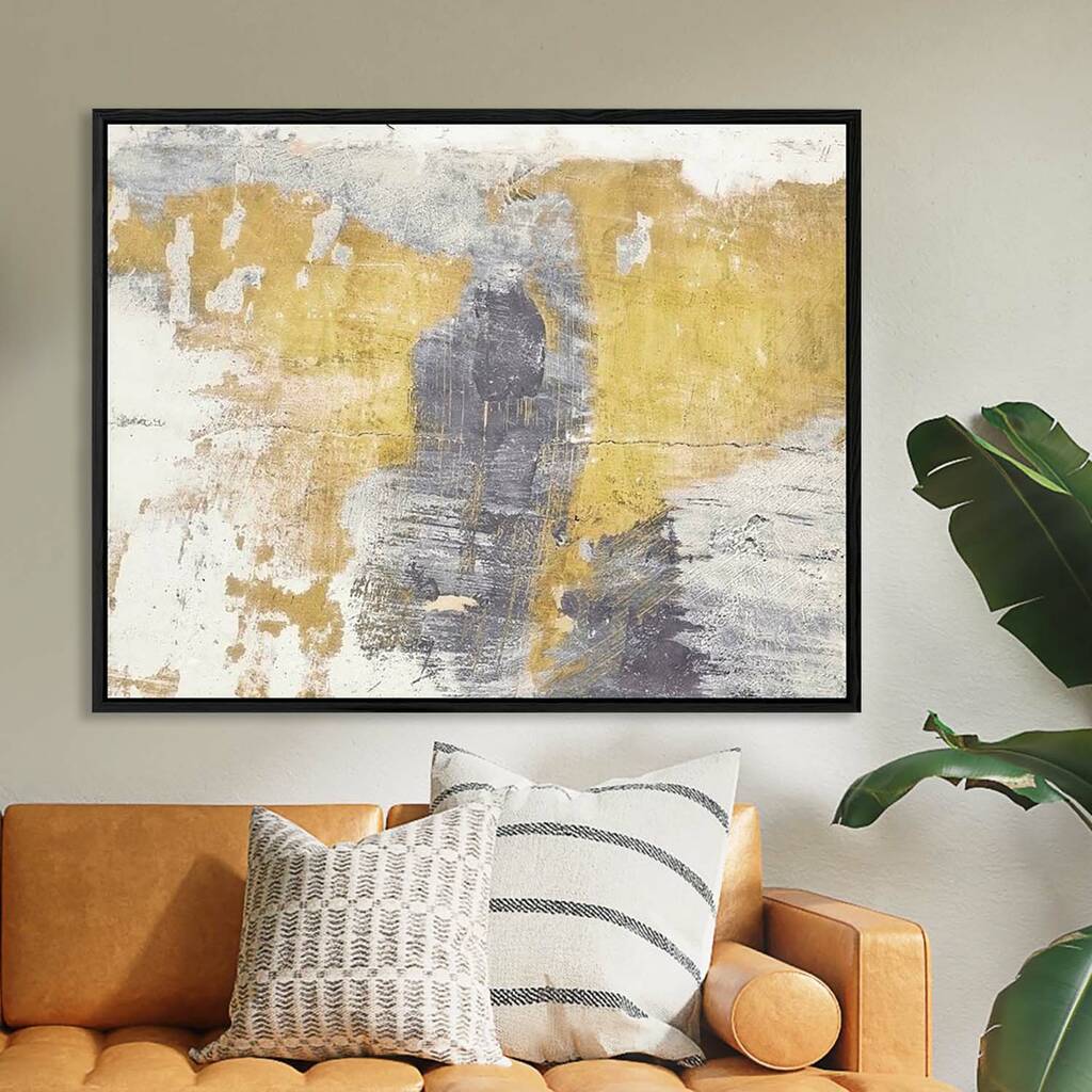 Gold And Grey Abstract Canvas Art Print By Abstract House