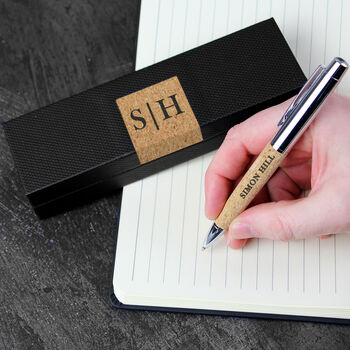 Personalised Initial And Name Cork Pen Box Set, 5 of 5
