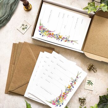 Wildflower Wedding Ready To Write Invitations, 3 of 7