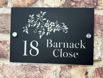 Personalised Floral Style Design House Sign Acrylic, 4 of 6