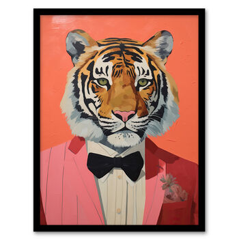 Dressed To Kill Tiger Animal Portrait Wall Art Print, 5 of 6