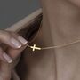 Sideways Cross Necklace, thumbnail 3 of 10