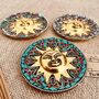 Smiling Gold Sun Incense Stick Holder Ash Catcher, thumbnail 8 of 12