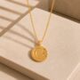 Double Sided Soleil And Lunar Disc Gold Plated Necklace, thumbnail 2 of 3