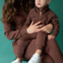 Walnut Fleeced Tracksuits Kids Ribbed Cotton, thumbnail 1 of 11
