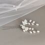 Pearl And Ceramic Flower Bridal Hair Pin, thumbnail 9 of 12