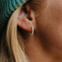Dainty Dot Huggie Hoop Earrings, thumbnail 1 of 4