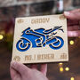Number One Biker Engraved Wooden Greetings Card, thumbnail 1 of 6