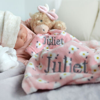 Personalised Highland Cow Comforter And Blanket Set, 4 of 12