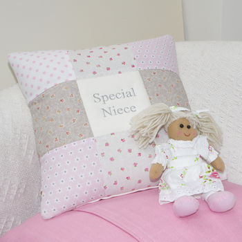 Special Niece Cushion Pink And Grey, 3 of 3