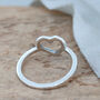 Silver Heart Ring. Geometric Ring, thumbnail 7 of 10