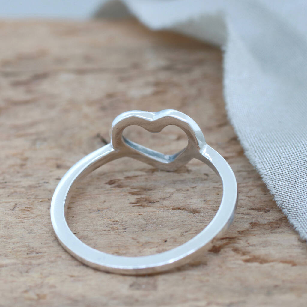 Silver Heart Ring. Geometric Ring By Louy Magroos