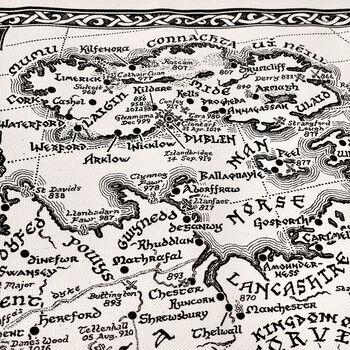 Viking Britain Map Tea Towel, 7 of 11