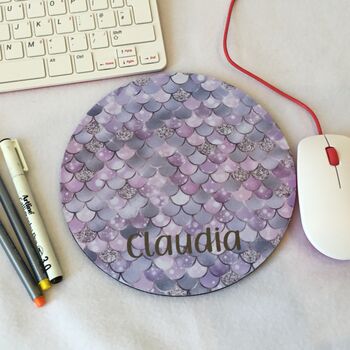 Personalised Mermaid Scales Mouse Mat, 8 of 9