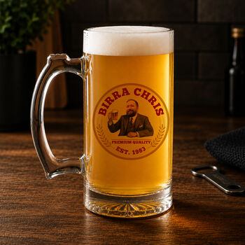 Personalised Photo Label Beer Glass Gift, 2 of 2